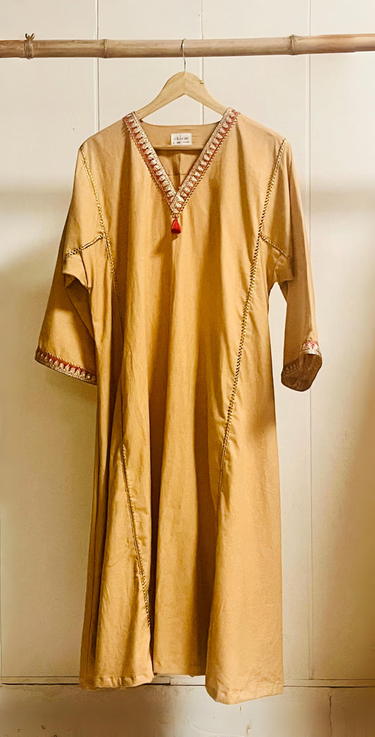 Elegant Khadi Straight Kurti – Handcrafted by Mishran